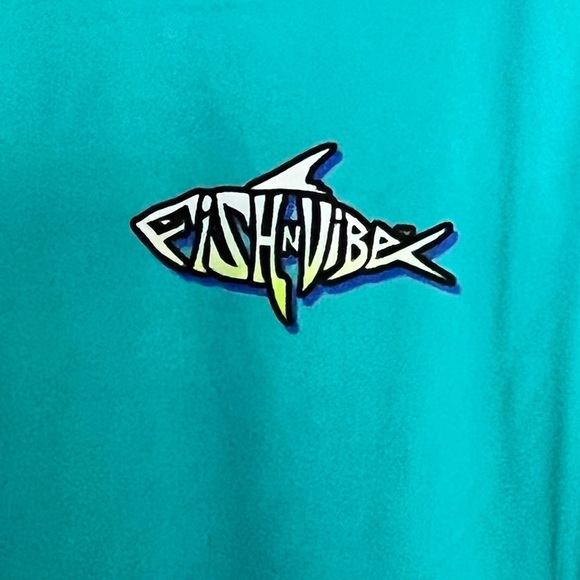 Fish n Vibe Men's Long Sleeve Sun Protection Fishing Tee - Blue - Size Large - Picture 4 of 6
